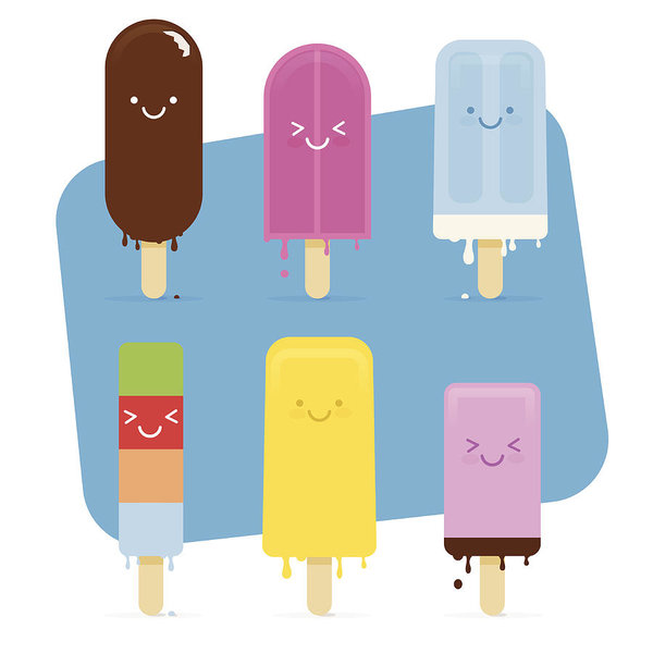 600x600 Summer Ice Cream Melted Art Print - Ice Pop Drawing