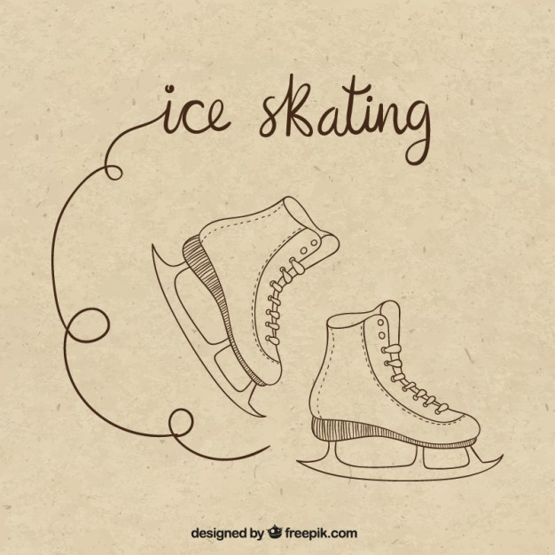 626x626 Ice Skating Drawing Vector Premium Download - Ice Skate Drawing