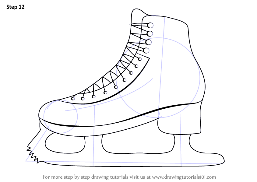 844x598 Learn How To Draw Ice Skates - Ice Skate Drawing