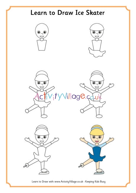 460x650 Learn To Draw An Ice Skater - Ice Skate Drawing