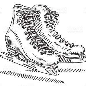 300x300 Pair Of Ice Skates Drawing Gm Arenawp - Ice Skate Drawing