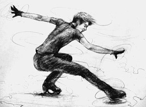 300x220 Figure Skating Drawings Fine Art America - Ice Skate Drawing