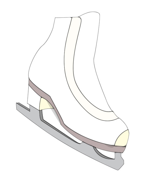 600x704 How To Create Ice Skates In A Softly Drawn Vector Style In Illustrator - Ice Skate Drawing