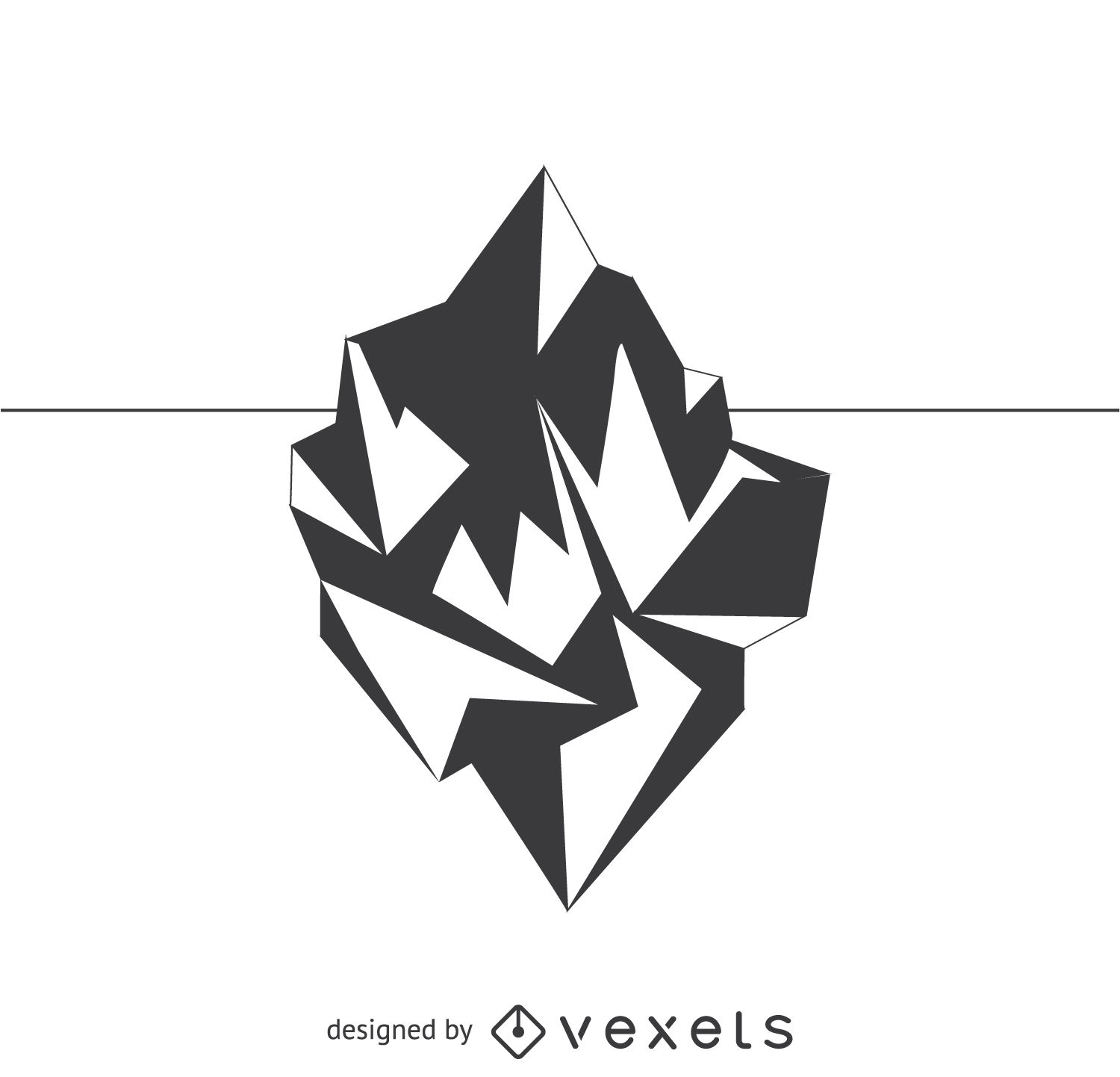 1500x1442 polygonal iceberg drawing - Iceberg Drawing