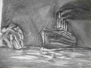 375x281 rms titanic drawing in the night and iceberg drawing - Iceberg Drawing