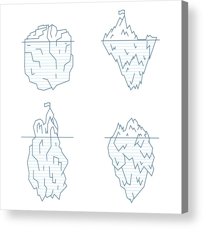 666x750 Iceberg Line Style Set Vector Acrylic Print - Iceberg Line Drawing