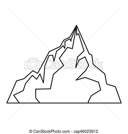 450x470 Iceberg Icon, Outline Style Iceberg Icon Outline Illustration - Iceberg Line Drawing