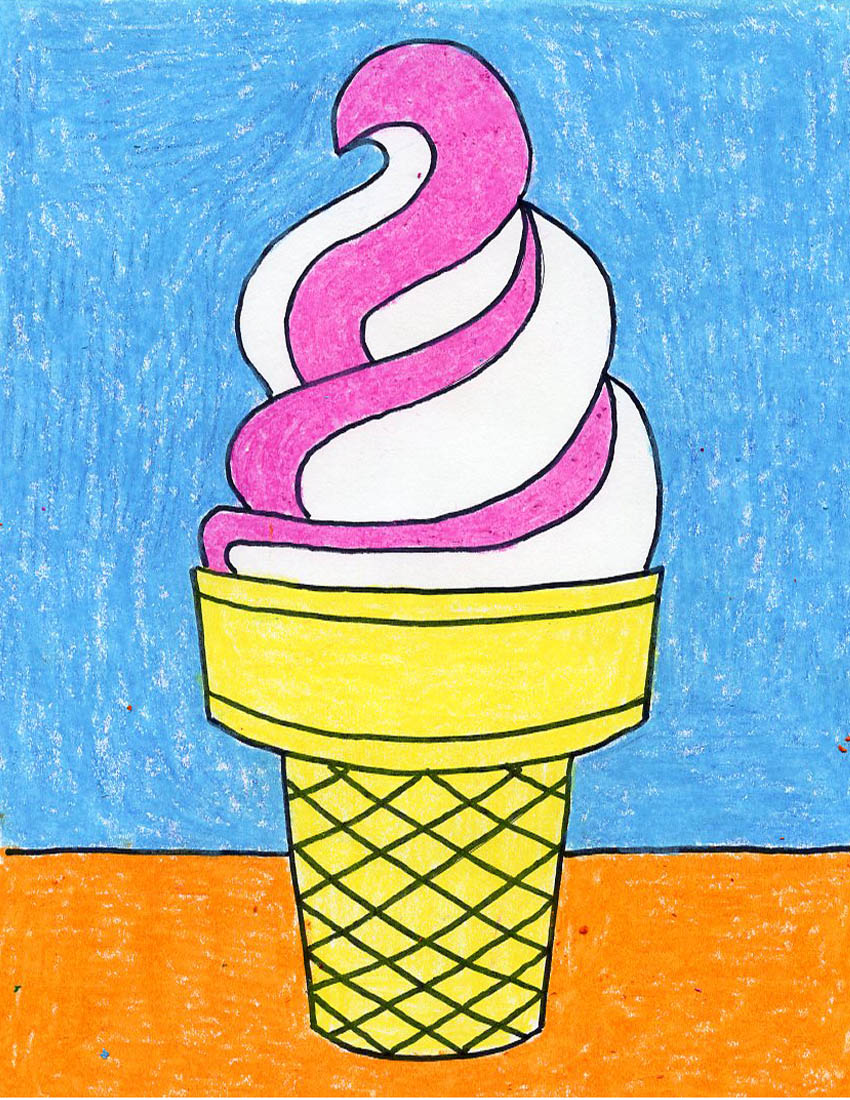 850x1100 Draw An Ice Cream Cone Art Projects For Kids - Icecream Cone Drawing