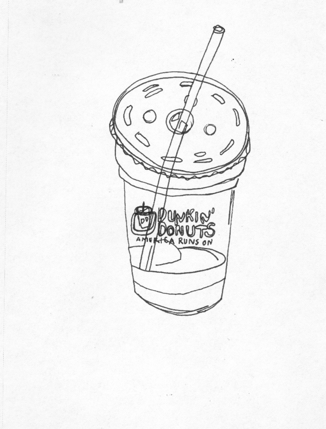 1076x1413 meghan turbitt very exclusive dunkin donuts iced coffee drawing - Iced Coffee Drawing