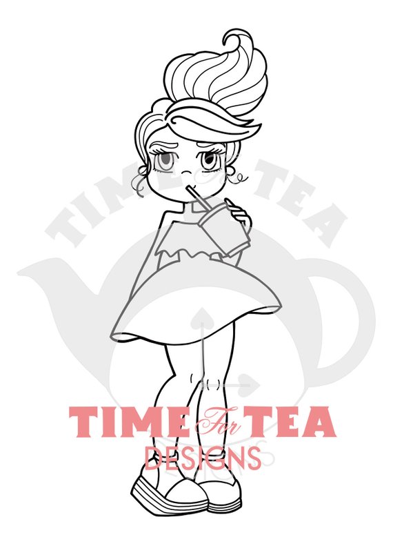 570x807 milkshake and iced coffee digital stamp line drawing etsy - Iced Coffee Drawing