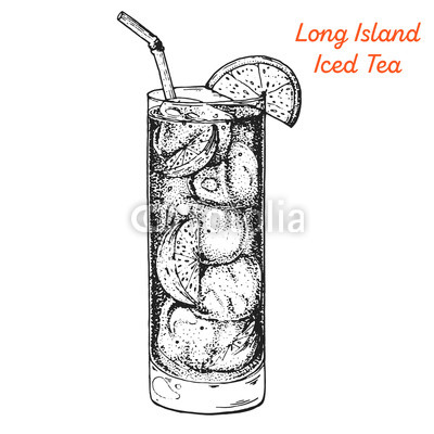 400x400 Long Island Iced Tea Cocktail Illustration Alcoholic Cocktails - Iced Tea Drawing