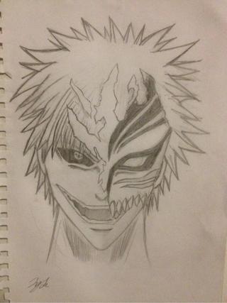 320x427 Some Old Drawings Of Ichigo And His Hollow Mask - Ichigo Hollow Drawing