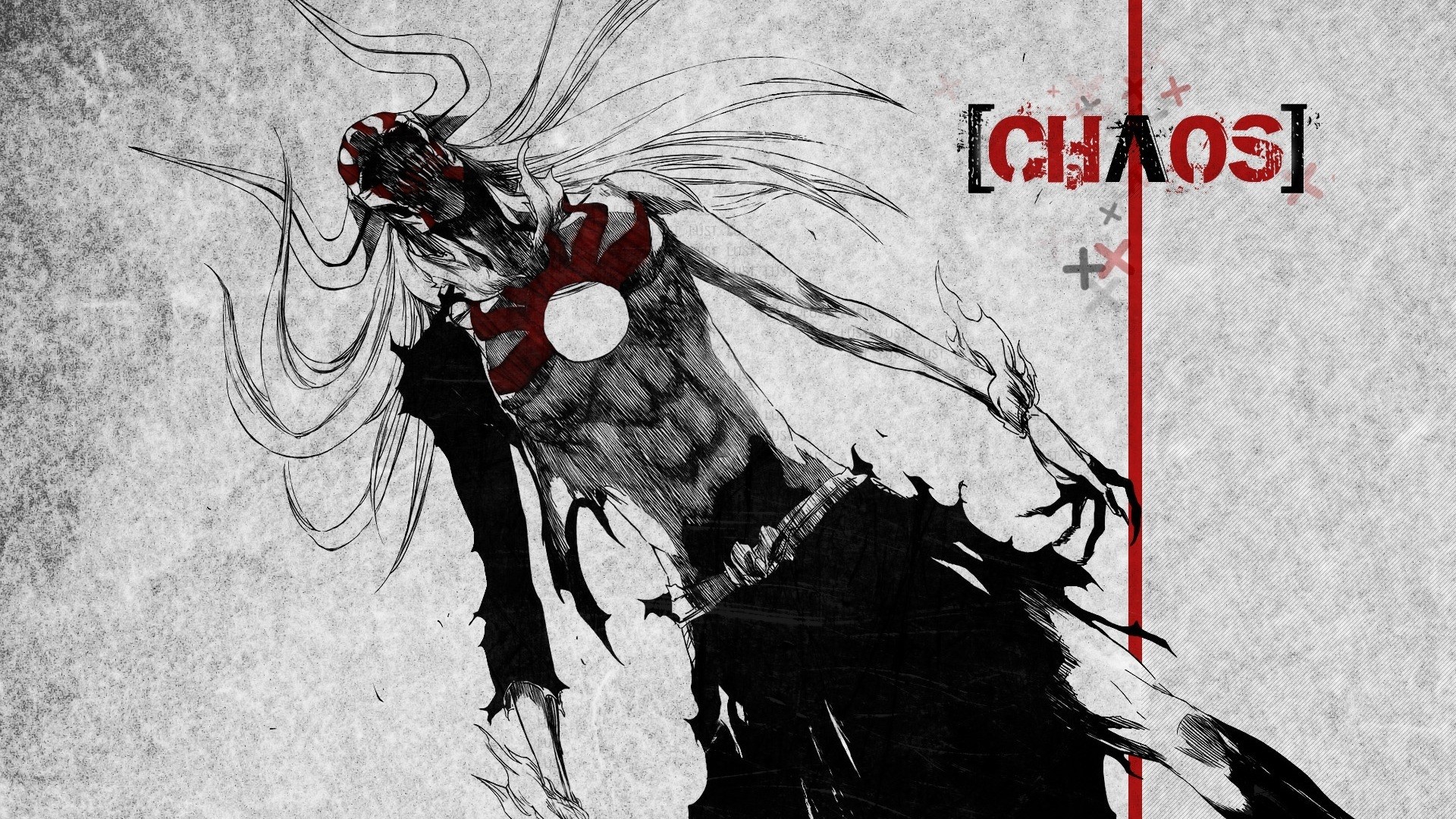 1920x1080 Wallpaper Drawing, Illustration, Grunge, Bleach, Kurosaki Ichigo - Ichigo Hollow Drawing