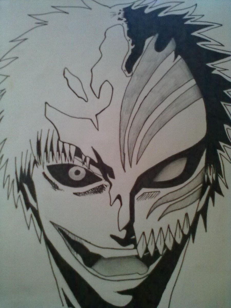 900x1200 Easy Bleach Drawings Bleach Ichigo Hollow Mask - Ichigo Hollow Drawing