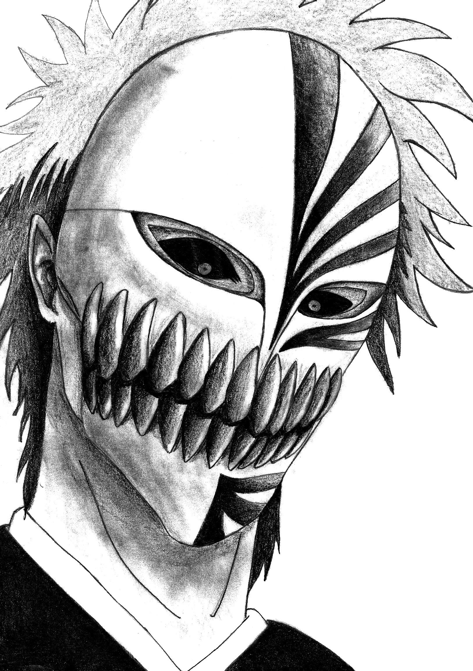 1626x2308 Bleach Kurosaki Ichigo Hollow Maskshinigami Anime Drawings - Ichigo Hollow Drawing