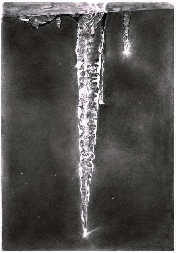 600x859 How To Draw Ice And Icicles Using Pencils And A Stock Image - Icicle Drawing