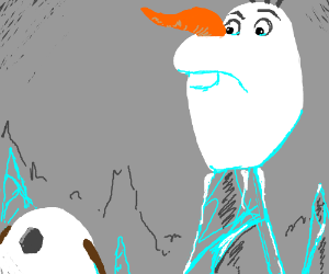 300x250 Olaf The Snowman Impaled On An Icicle Drawing - Icicle Drawing