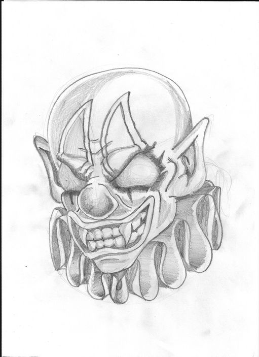 511x703 Crazy Clown Drawings For Dark Work Halloween - Ideas For Drawing Halloween Pictures
