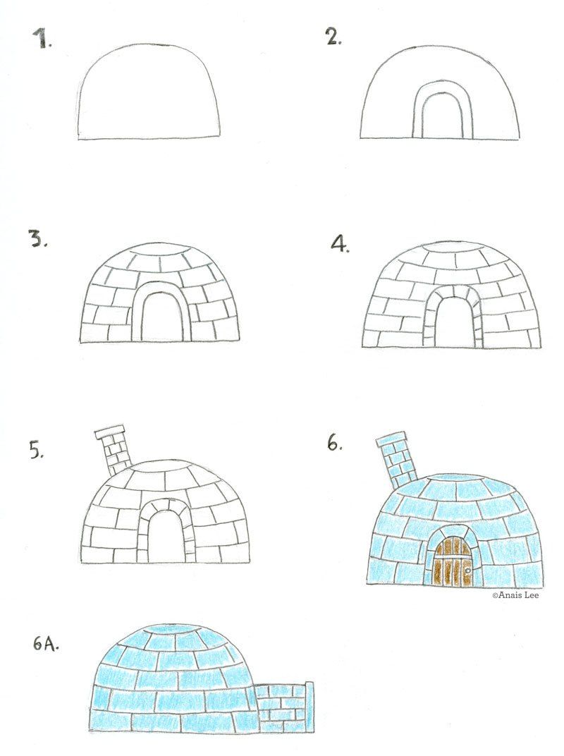 800x1072 How To Draw A Igloo - Igloo Drawing