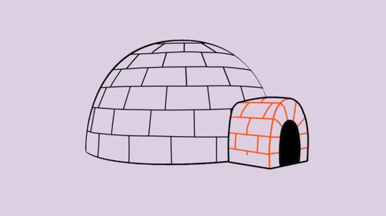 550x309 How To Draw An Igloo Steps - Igloo Drawing