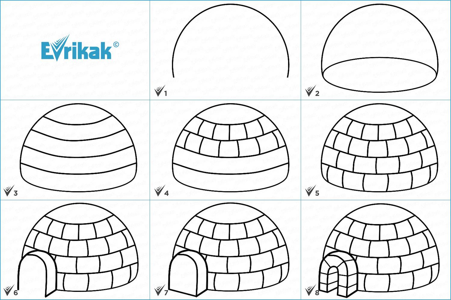 1500x1000 How To Draw An Igloo - Igloo Drawing