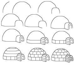 236x213 How To Draw An Igloo Art Drawings, Drawing For Kids, Easy Drawings - Igloo Drawing