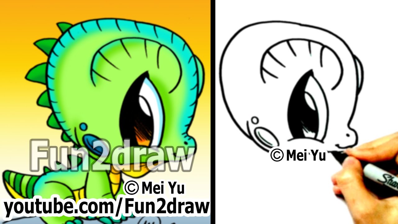 1280x720 draw easy things - Iguana Cartoon Drawing