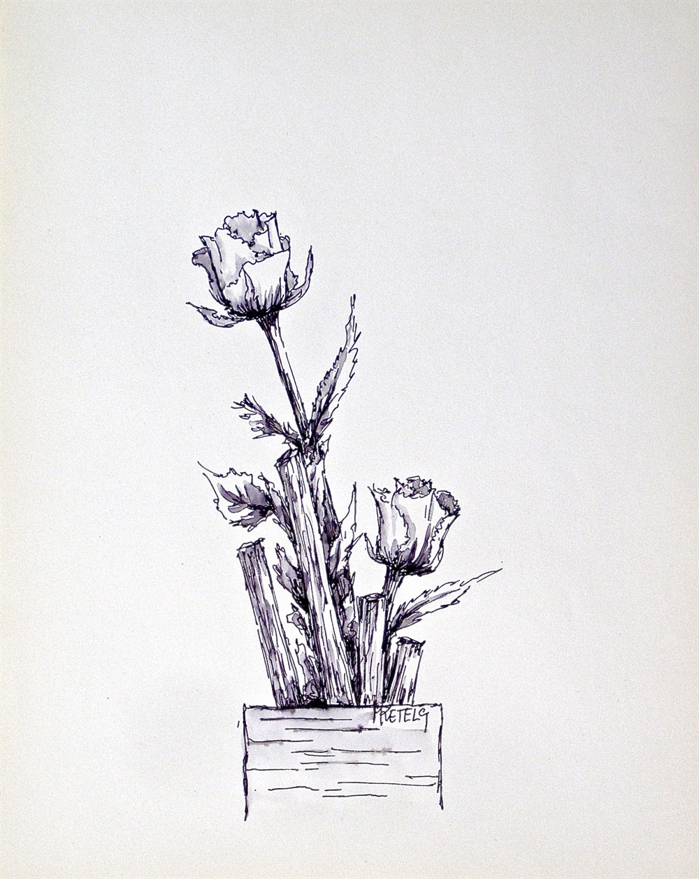 1000x1257 ikebana - Ikebana Drawing