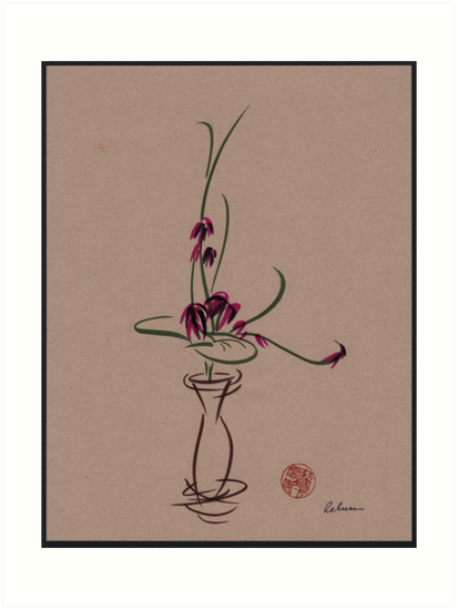 413x549 life - Ikebana Drawing