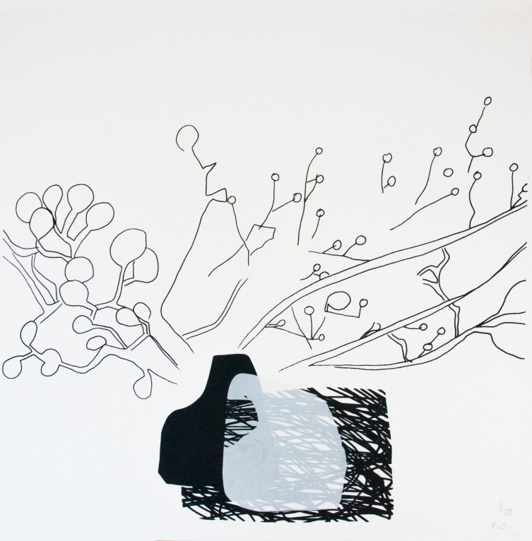 753x766 black ikebana - Ikebana Drawing