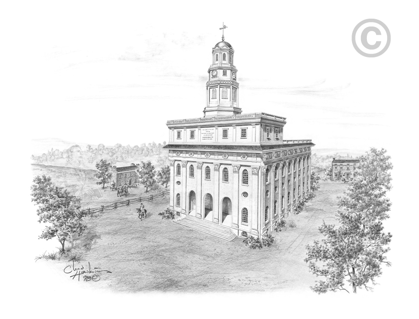 852x650 Nauvoo Illinois Temple - Illinois Drawing