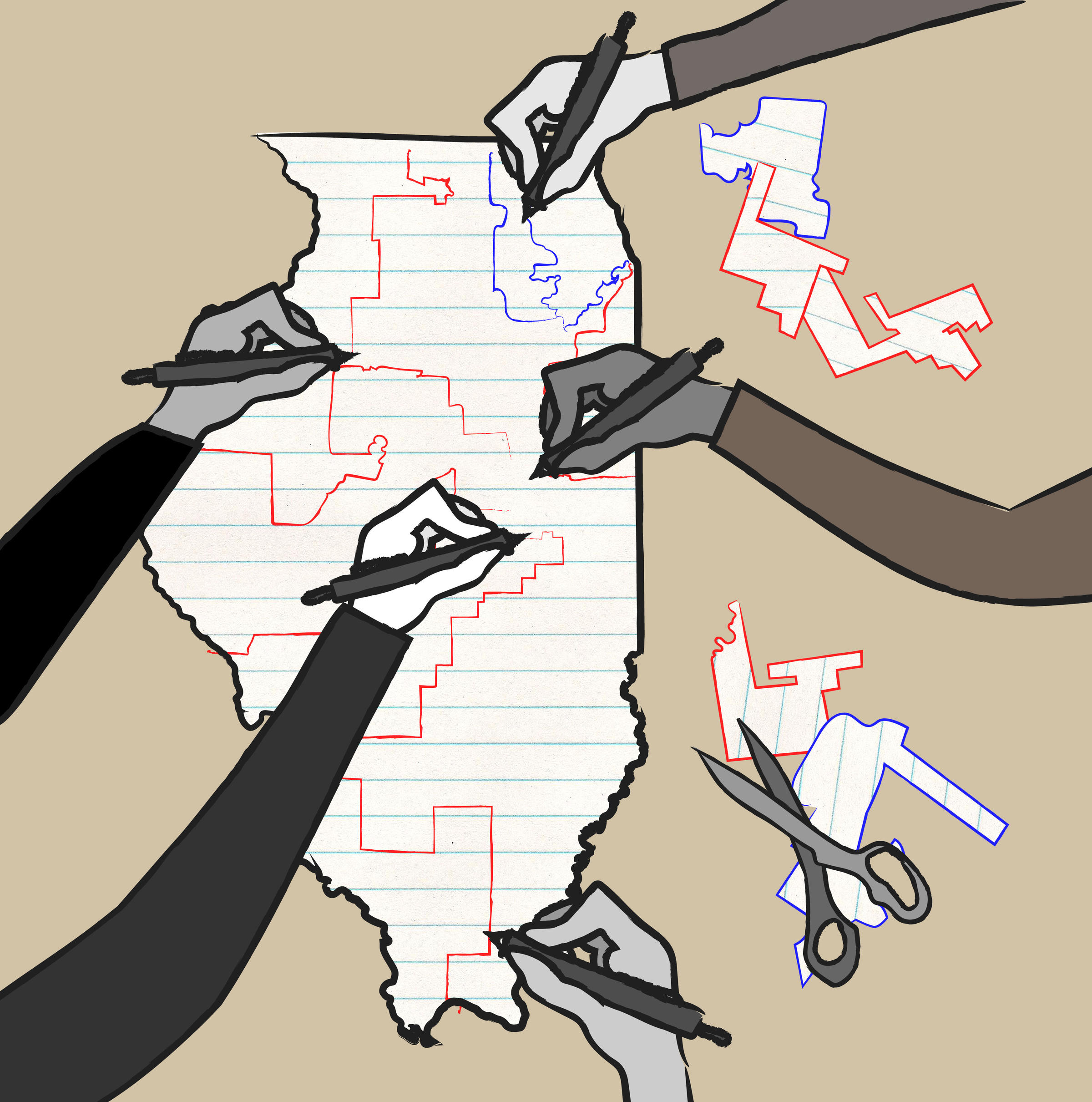 2400x2421 On The Trail Illinois Democrats Guard District Drawing Privileges - Illinois Drawing