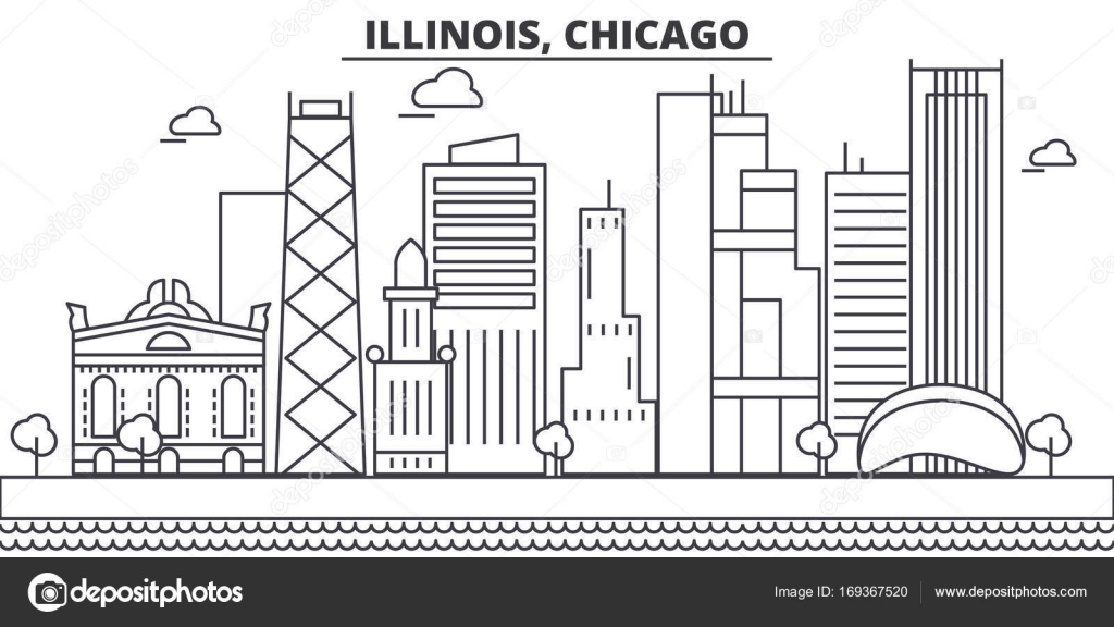 1024x576 Chicago Drawing Illinois Drawing For Free Download - Illinois Drawing