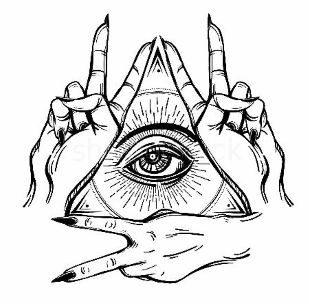 1080x1079 Art Photography In Finger - Illuminati Drawing