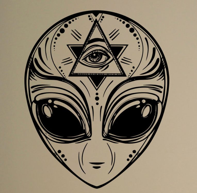 764x747 Aliens! Ha! I Love Them! Chey Tattoo Drawings, Alien Art, Art - Illuminati Drawing