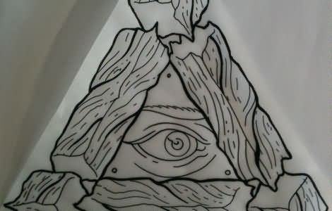 470x300 Grey Ink Illuminati Triangle Eye Tattoo Design - Illuminati Triangle Drawing