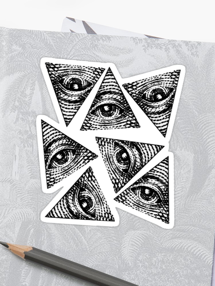 750x1000 Illuminati Triangle Pattern Sticker - Illuminati Triangle Drawing