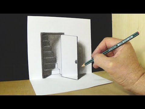 480x360 Art Drawing Easy Very Easy!! How To Draw Hole Stairs For Kids - Illusion Art Drawing