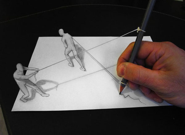 600x437 Anamorphic Illusion Drawings - Illusion Drawings