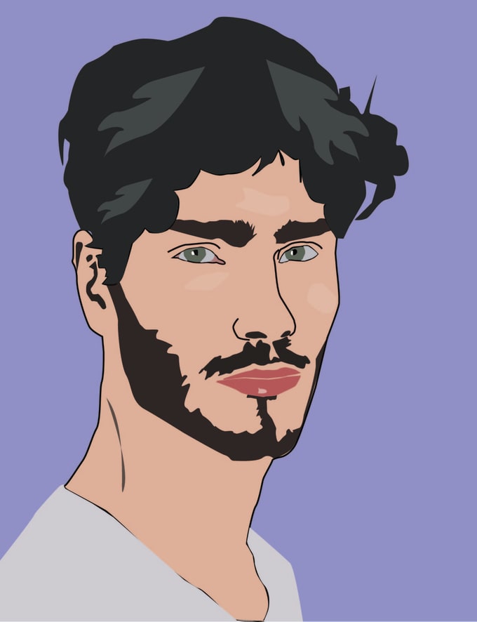 680x886 draw unique portrait of you in adobe illustrator - Illustrator Drawing