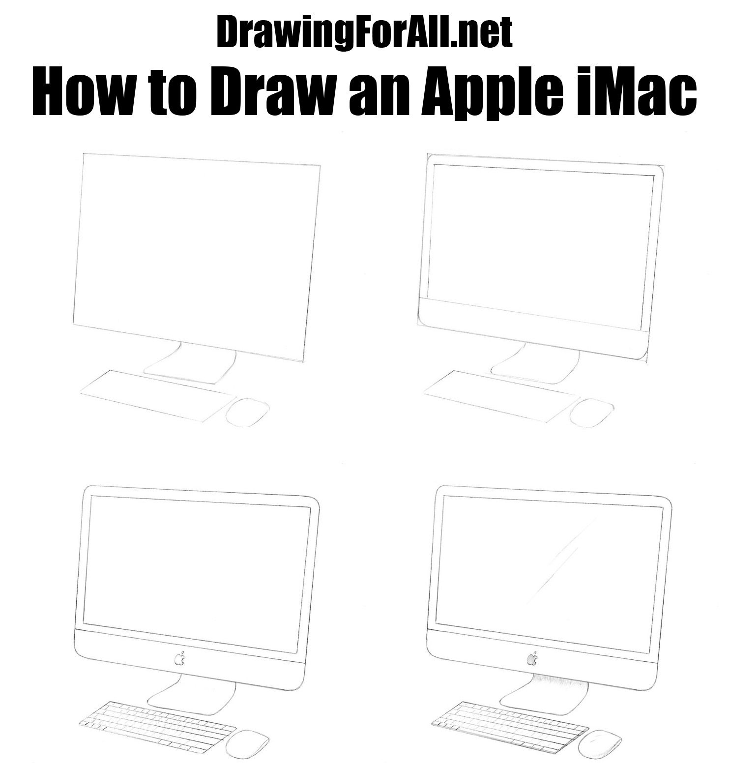 1485x1560 how to draw an apple imac artz drawings, drawing reference - Imac Drawing