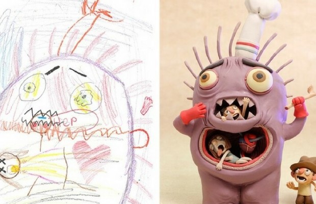 620x400 artists recreate cool drawings of monsters done - Images Of Cool Drawings