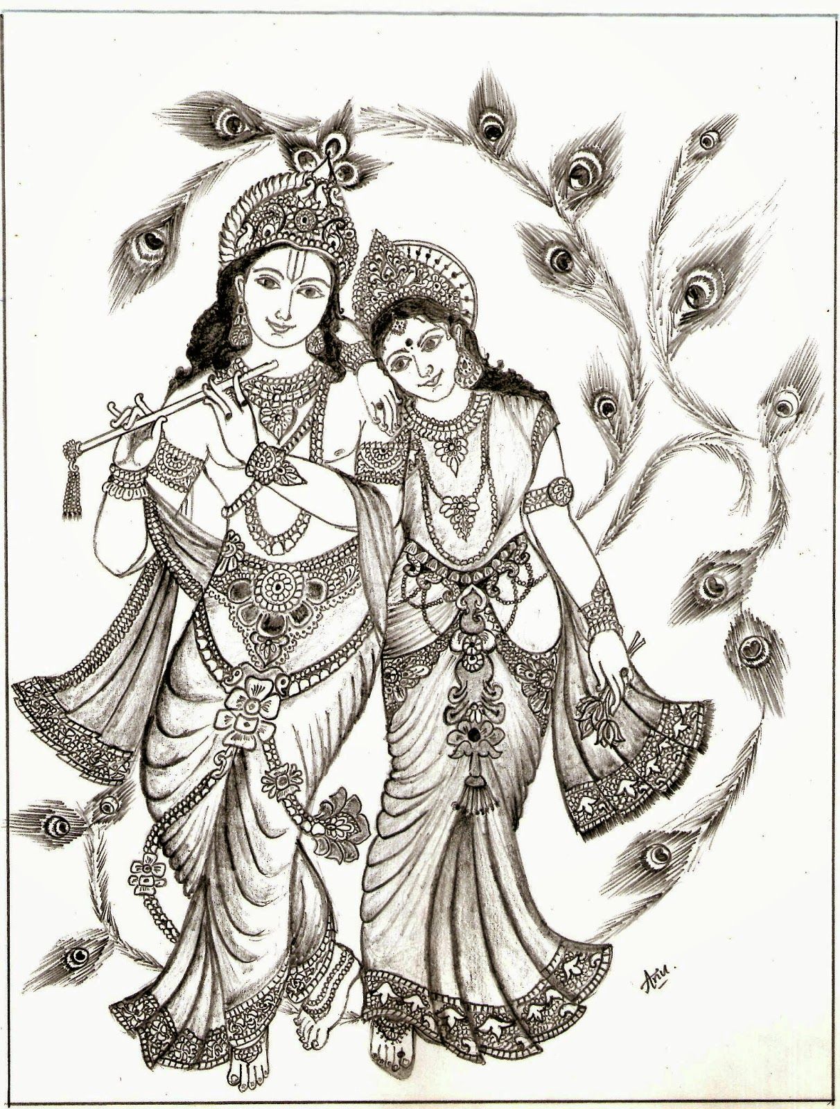 1212x1600 radha krishna picture drawing drawing images krishna radha - Images Of Drawing Pictures