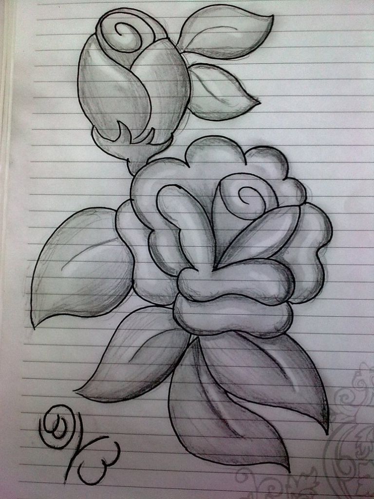 768x1024 Flowers Pencil Sketch Flower Draw With Pencil Flower Drawing - Images Of Flowers In Pencil Drawing