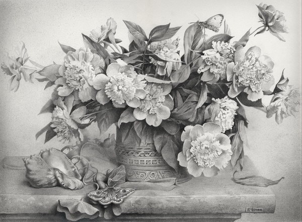 600x440 Pencil Drawings Pencil Drawing Realistic Flowers - Images Of Flowers In Pencil Drawing