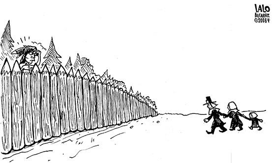 555x332 new yorker immigration cover not so original chicago - Immigration Drawing