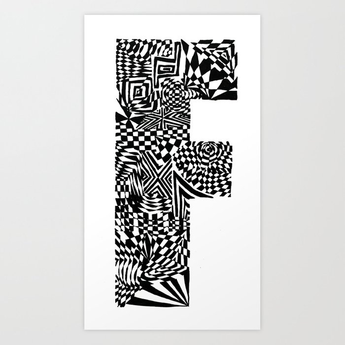 700x700 alphabet letter f impact bold abstract pattern - Impact Drawing