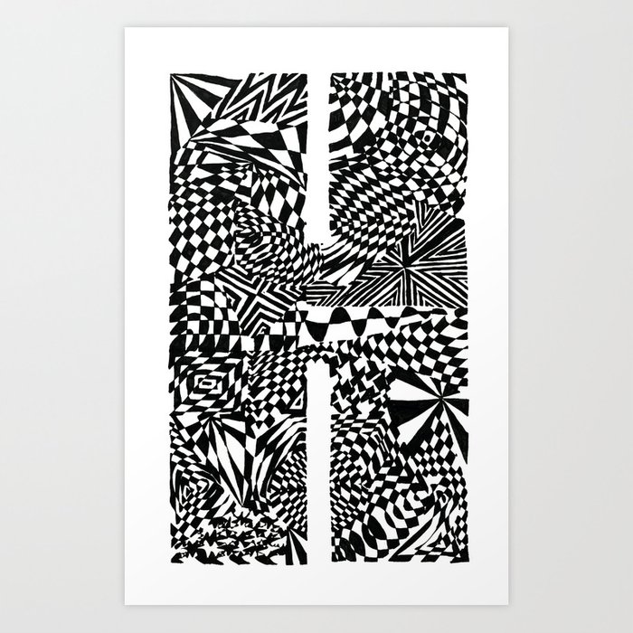 700x700 alphabet letter h impact bold abstract pattern - Impact Drawing