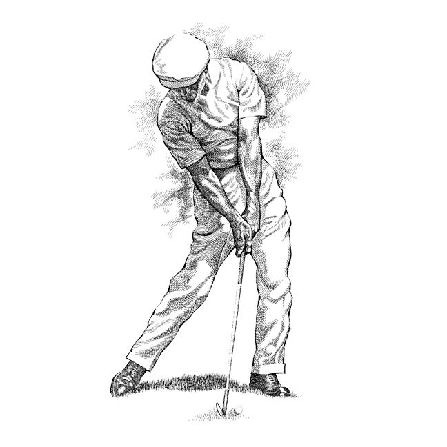 648x648 ben hogan impact ben hogan golf, golf drawing, golf tattoo - Impact Drawing