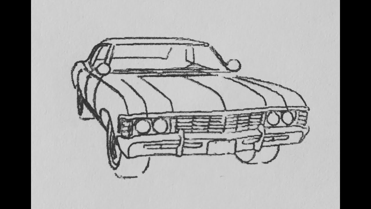 1280x720 diy supernatural - Impala Drawing